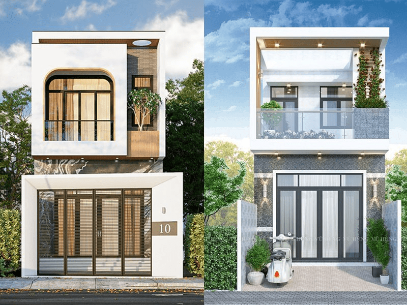 Mẫu nhà 2 tầng 700 triệu có 4 phòng ngủ và tầng tum thoáng rộng