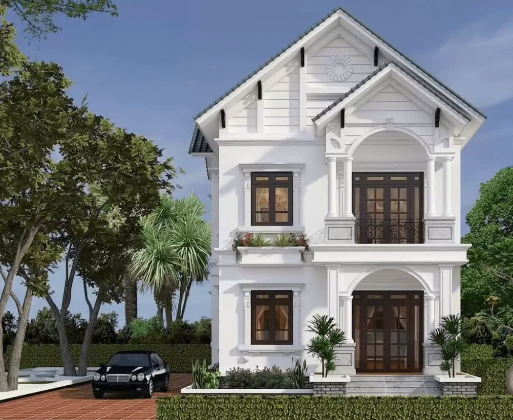Mẫu nhà 2 tầng đẹp thiết kế mái Thái 