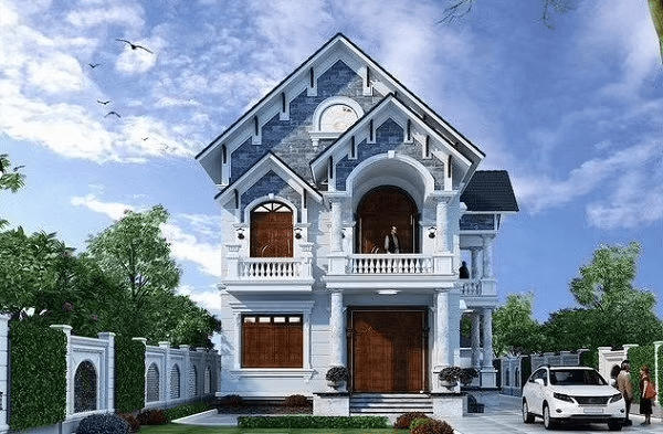 Mẫu thiết kế nhà 2 tầng giá 700 triệu với mái Thái cân đối, hài hòa