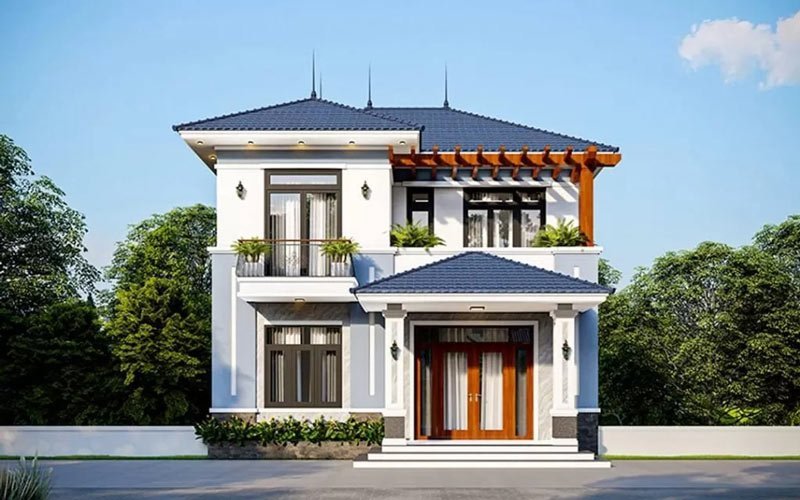Mẫu nhà 2 tầng đẹp ở nông thôn