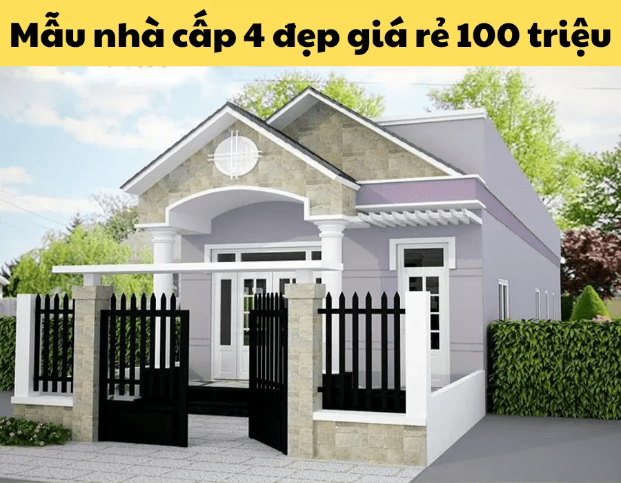 Mẫu nhà cấp 4 hiện đại 100 triệu có sân vườn