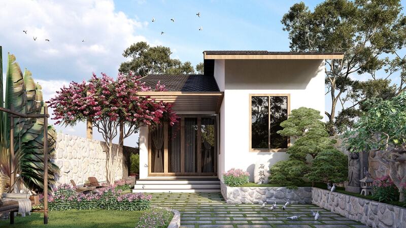 Mẫu nhà vườn cấp 4 nông thôn đơn giản, đẹp