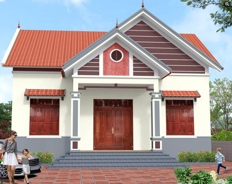 Mẫu nhà cấp 4 nông thôn đẹp đơn giản tiện nghi