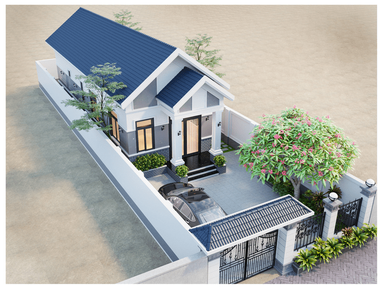 Mẫu nhà cấp 4 đẹp 5x20 phù hợp mảnh đất dài, hẹp ở thành thị