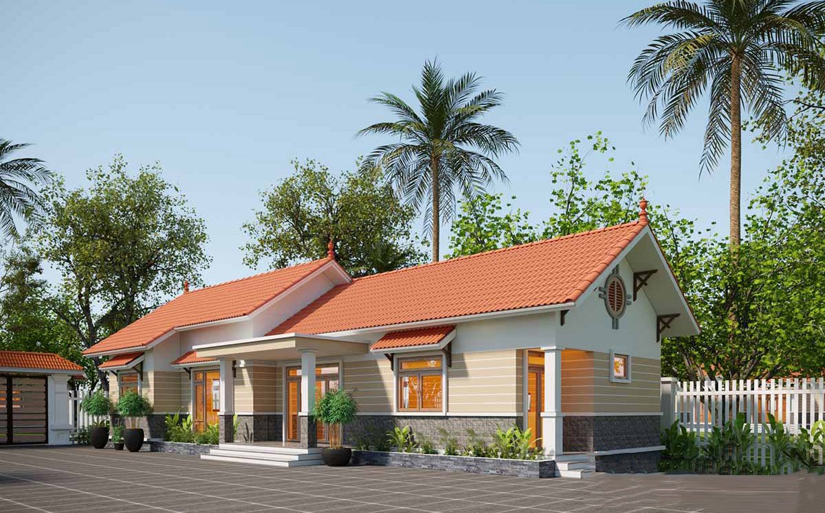 Mẫu nhà mái Thái cấp 4 6x18m hiện đại ấn tượng nhất 