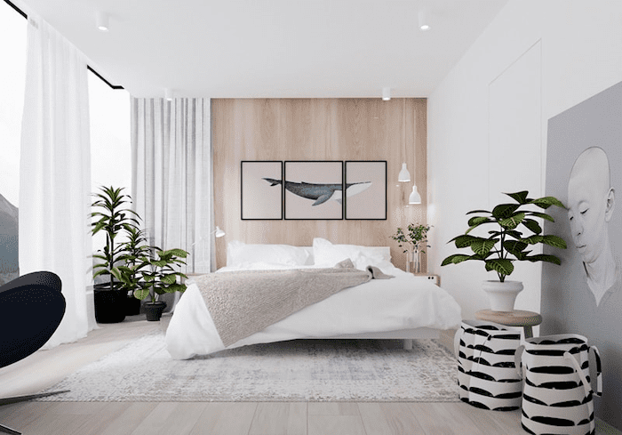 Mẫu phòng ngủ thanh lịch, nhã nhặn với sắc trắng