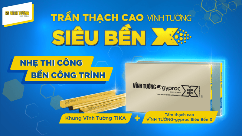 Trần thạch cao nhà gác lửng 5x12 có 2 phòng ngủ Vĩnh Tường